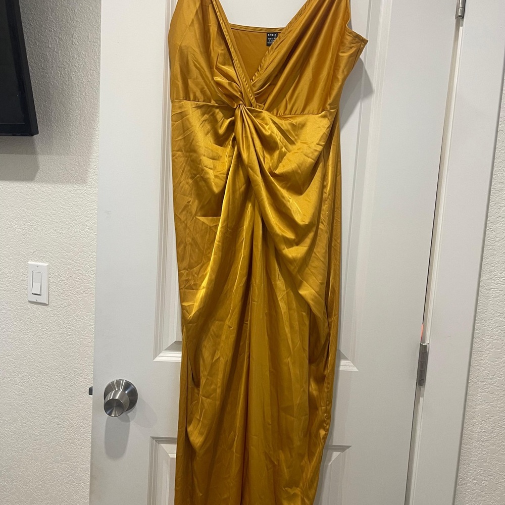 SHEIN Strapless Gold Dress